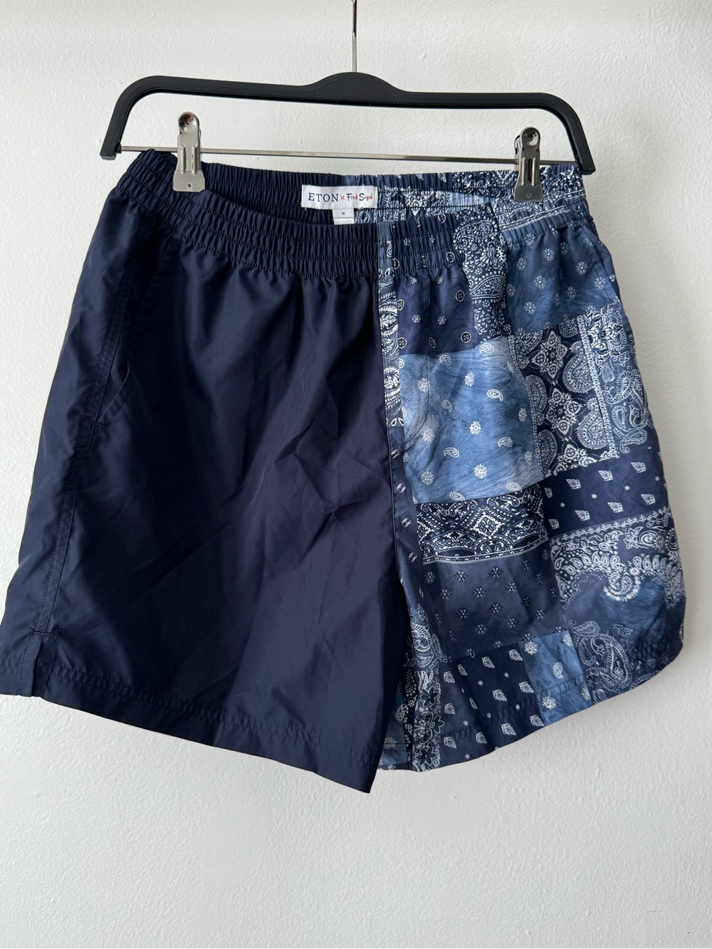 Eton x Fred Segal Navy Patchwork Men’s Swim Shorts